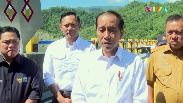 AHY Dampingi Jokowi Resmikan Bendungan Lolak