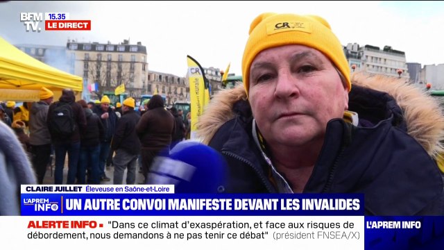 Salon de l'Agriculture: pour accueillir Emmanuel Macron, Claire Juillet, éleveuse en Saône-et-Loire, préconise de tous nous taire, faire de la place dans les allées et de tourner le dos