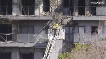 Continúan los trabajos dentro del bloque de viviendas incendiado en Valencia