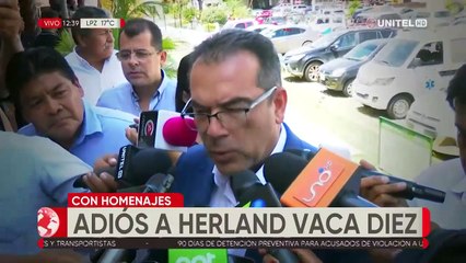 El doctor y cívico Herland Vaca Díez es velado en la Casa de Gobierno con honores y su entierro será este viernes