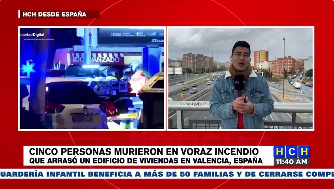 Cinco personas muertas y entre 9 y 15 desaparecidas, tras incendio de edificio en Valencia, España