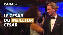 Paul Mirabel au micro de Lena Situations - Tapis Rouge des César 2024 - CANAL+