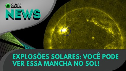 Download Video: Ao Vivo | Explosões solares: você pode ver essa mancha no Sol! | 23/02/2024 | #OlharDigital