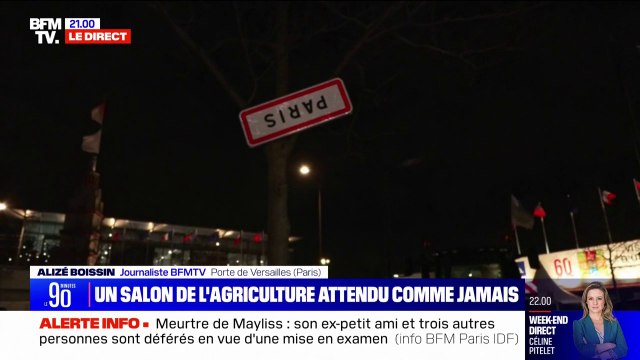 Salon de l'agriculture: le panneau de la ville de Paris retourné devant le parc des expositions de la porte de Versailles