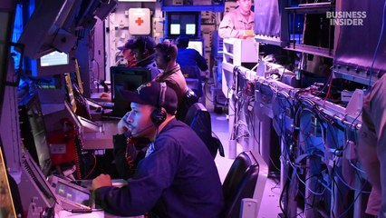 See the hectic flight deck of a US warship fighting Houthis in the Red Sea