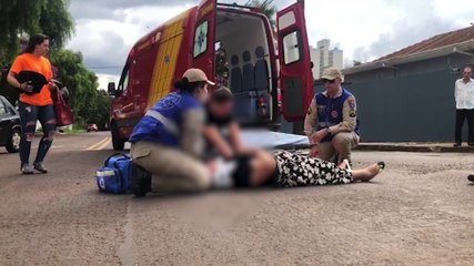 Condutora de Biz fica ferida em acidente na Rua da Bandeira