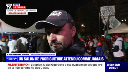 Emmanuel Macron au Salon de l'agriculture: "Il ne mérite pas que l'on s'intéresse à lui, pas plus qu'il ne s'intéresse à nous", estime Christophe Boyer (céréalier en Seine-et-Marne)