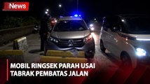 Mobil SUV Ringsek Parah usai Tabrak Beton Pembatas di Jalan Layang Daan Mogot