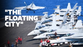 See the hectic flight deck of a US warship fighting Houthis in the Red Sea
