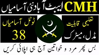 Pak Army CMH Abbottabad Jobs | Allah Razik Jobs Update