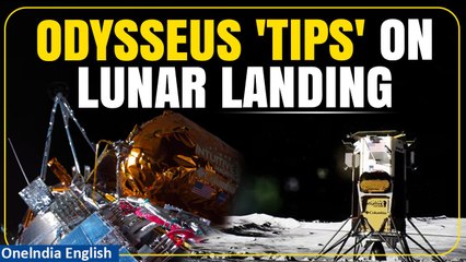 U.S. Spaceship Odysseus Lander Tips on Moon Landing, Says NASA |Oneindia News
