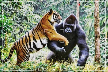 BATALHA ANIMAL: TIGRE vs GORILA! QUEM SERÁ QUE VENCE?