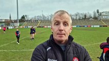 Derry hurling manager Johnny McGarvey reacts to victory over London