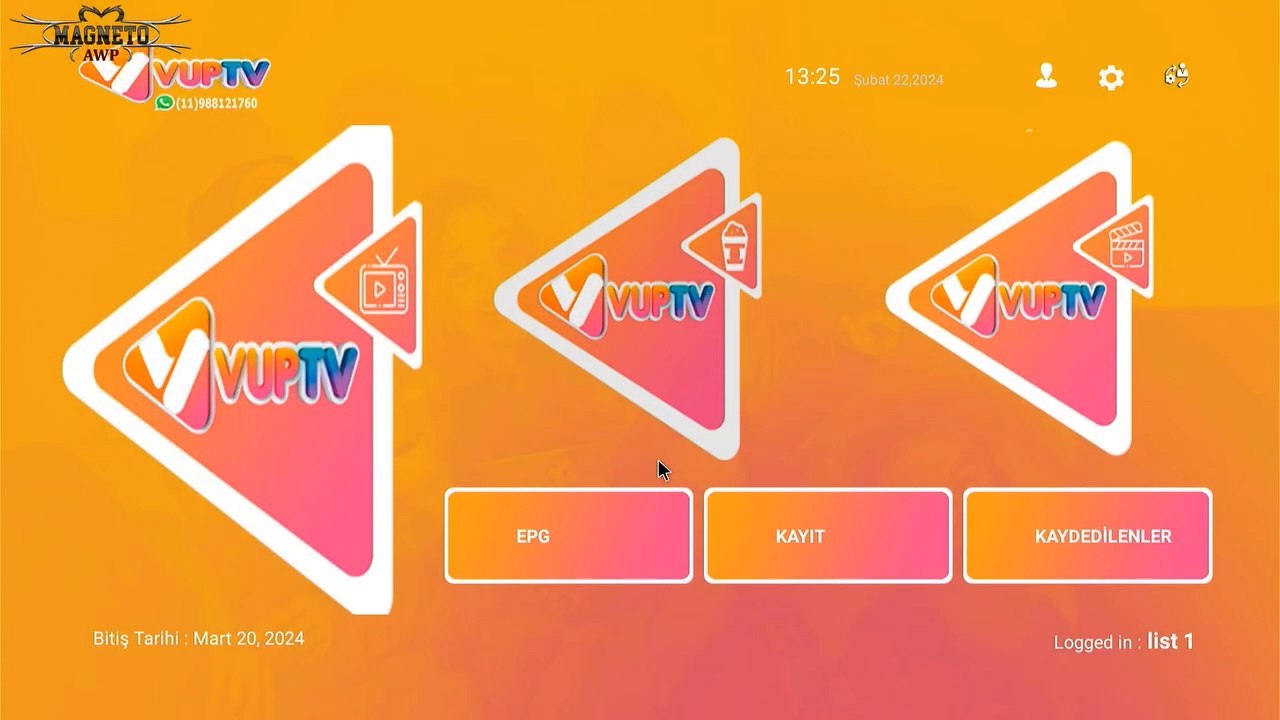 VupTV Channels + 20 Adet M3U Playlist