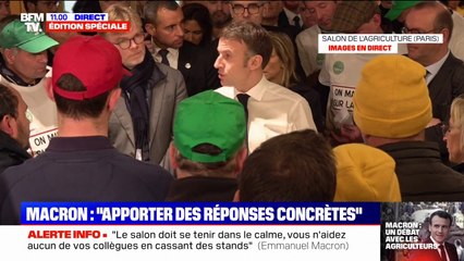 "On ne peut pas faire comme si à chaque fois on repartait de zéro": vif échange entre Emmanuel Macron et des agriculteurs