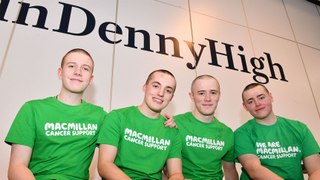 Sam Bolton head shave with friends for Macmillan Cancer