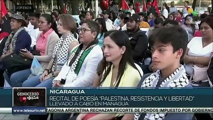 Nicaragüenses realizan recital de poesía "Palestina: resistencia y libertad"