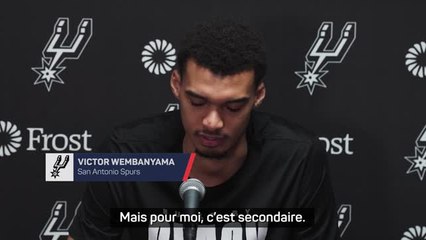 Spurs - Wembanyama après son "five by five" historique : "Pour moi, c'est secondaire"