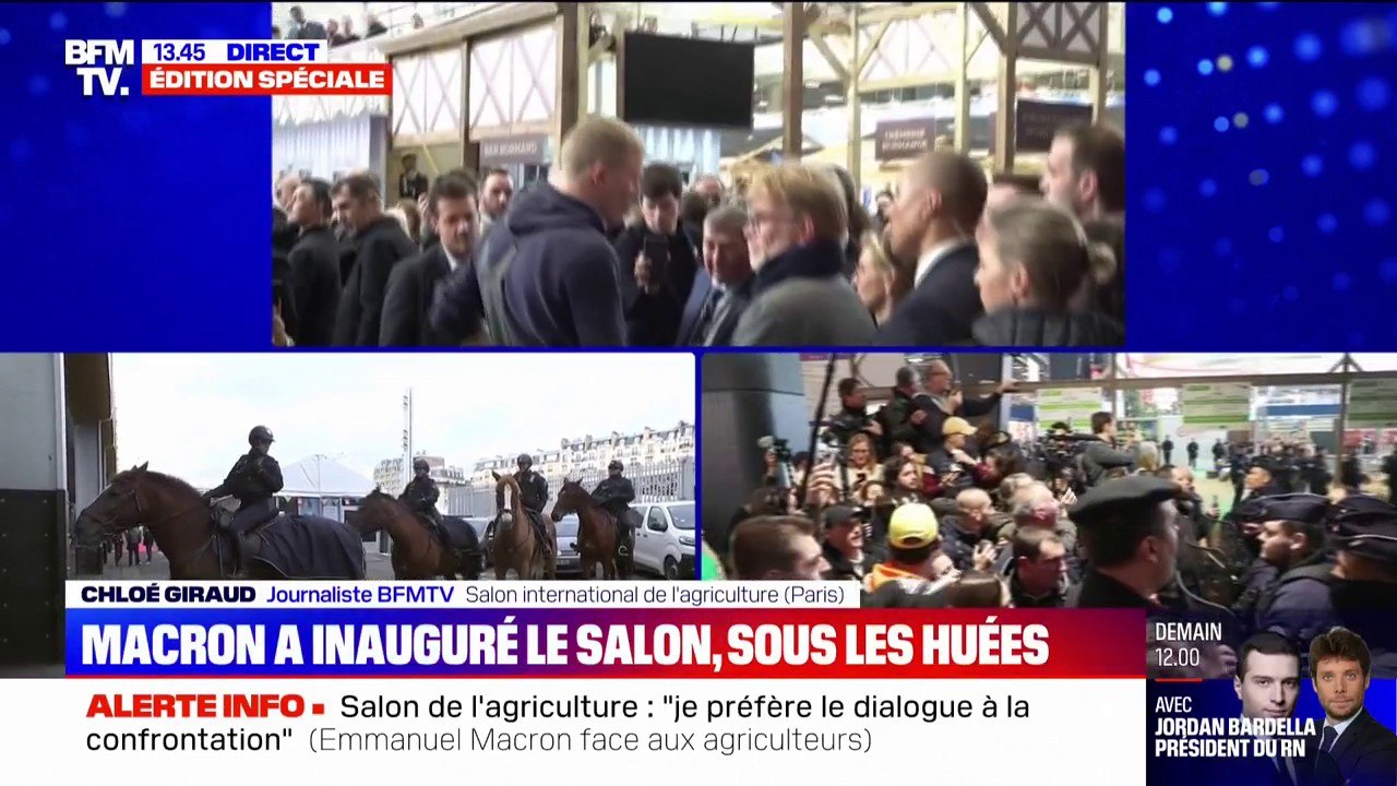 Tensions, mouvements de foule, huées...Les agriculteurs en colère continuent d'attendre le président de la République