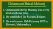 Chhatrapati Shivaji Maharaj 10 lines in english | 10 lines on Chhatrapati Shivaji Maharaj in English