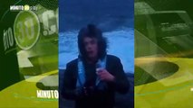 Reportero es golpeado por un pez durante cobertura de tormenta en Noruega