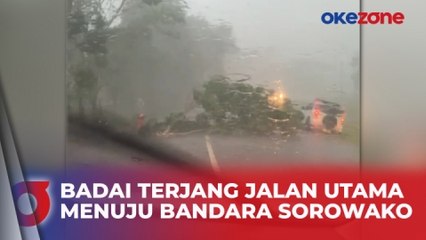 Detik-Detik Hujan Badai Porak-porandakan Atap Rumah dan Pohon Dijalan Menuju Bandara Sorowako