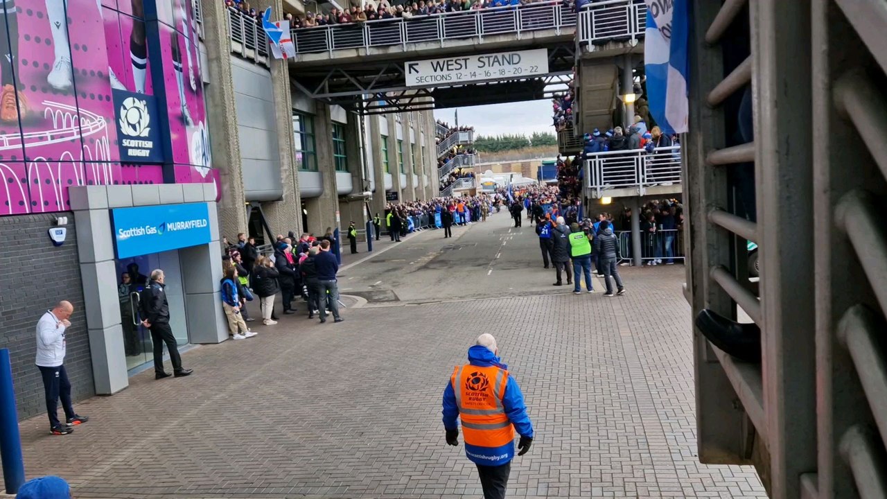 Scotland Team arrive for the 2024 Calcutta Cup at Murrayfield