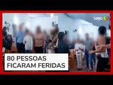 Vídeo mostra o exato momento em que teto de igreja desaba durante missa em MG