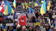 Protesters gather in London to mark second anniversary of war in Ukraine