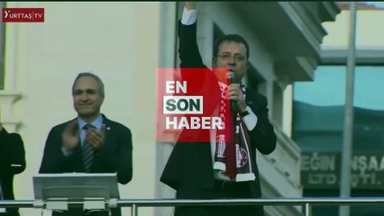 İmamoğlu'nun mitinginde DEM Parti bayrağı