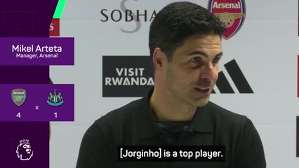 Video herunterladen: Arteta lauds 'magnificent' Jorginho as Arsenal annihilate Newcastle