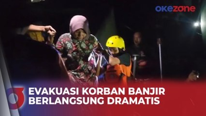 Detik-Detik Tim SAR Evakuasi Puluhan Warga Terjebak Banjir di Lampung