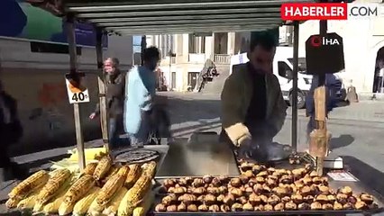 Şubat Ayında Güneşli ve Sıcak Havayı Fırsat Bilerek Taksim'e Akın Edenler