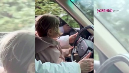 Kaan Yıldırım yeğenine araba kullanmayı öğretti! Sosyal medya ikiye bölündü