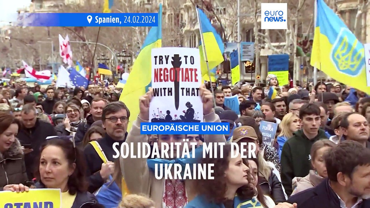 Solidaritätskundgebungen für die Ukraine in ganz Europa