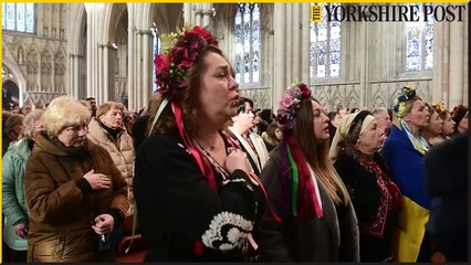 Vigil to mark anniversary of Ukraine war held at York Minster