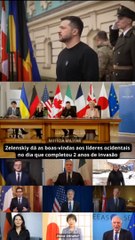 Zelenskiy dá as boas-vindas aos líderes ocidentais no dia que completou 2 anos de invasão