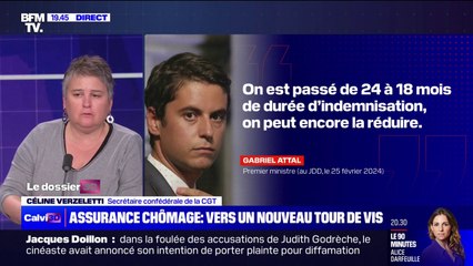 Réforme de l'assurance chômage: "Nous sommes inquiets et complètement défavorables aux annonces qui ont été faites", affirme Céline Verzeletti (CGT)