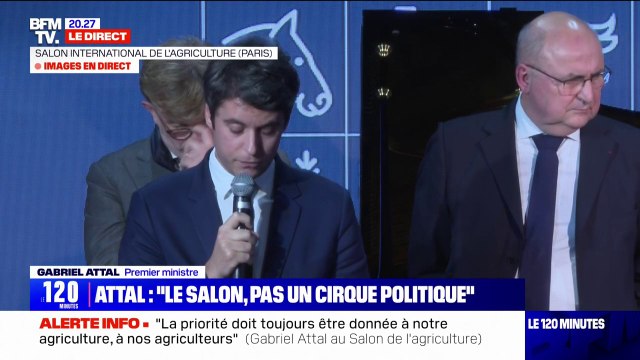 Gabriel Attal: le Salon de l'agriculture n'est ni un cirque médiatique, ni un cirque politique, ni un cirque militant