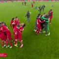 Full time celebrations of Liverpool after they win the Carabao cup