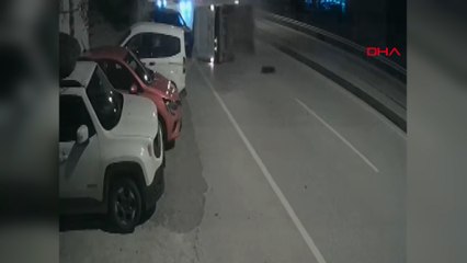 Bodrum'da kamyonet, park halindeki 4 araca çarptı; o anlar kamerada
