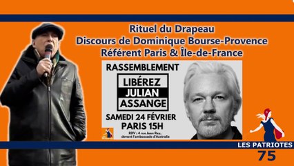 Dominique Bourse-Provence au Rassemblement en soutien à #JulianAssange à Paris le 24.02.2024