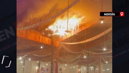 Mersin'de düğün salonunda korkutan yangın