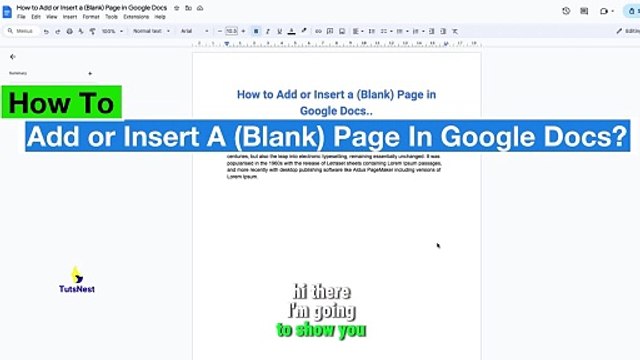 How To Add or Insert (Blank) Page In Google Docs