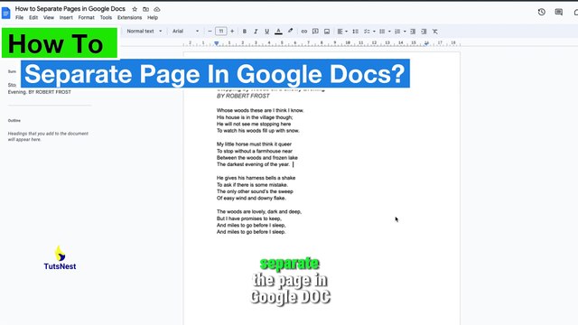 How To Separate Page In Google Docs