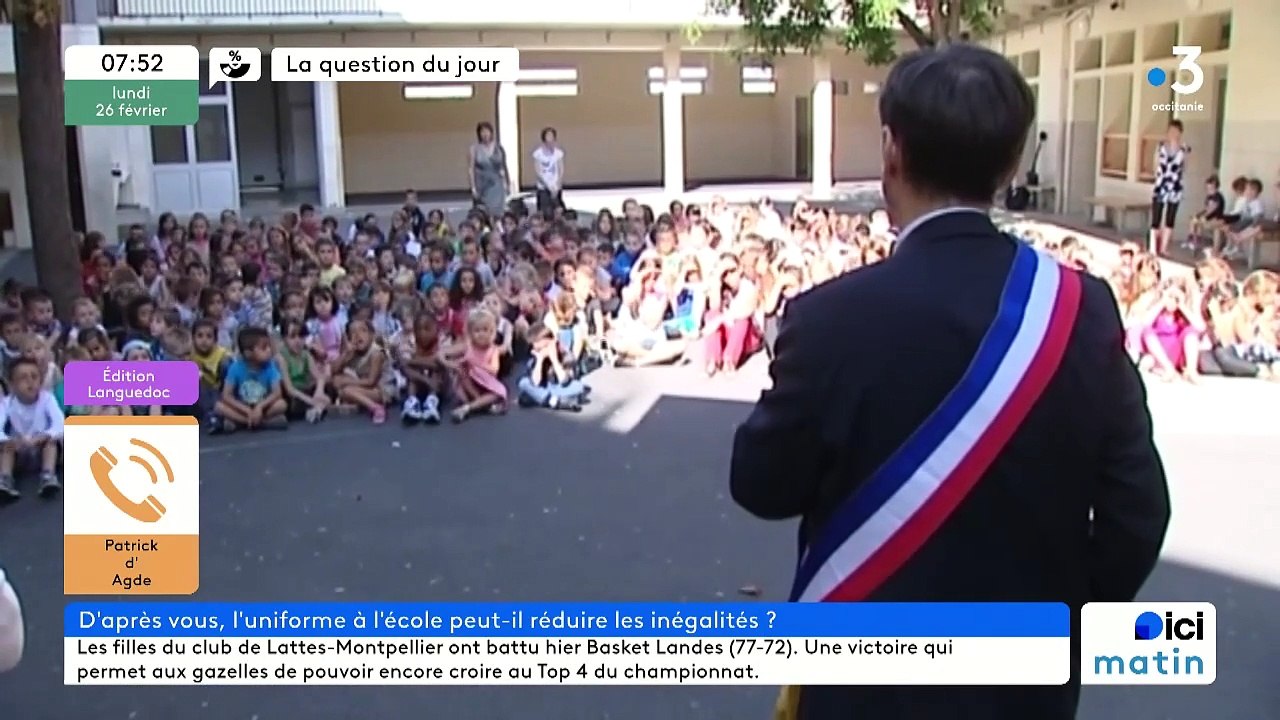 Rémi Combettes, professeur des écoles à Saint Pons de Thomières, sur le retour de l'uniforme à l'école