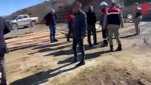 Elazığ'da maden ocağında göçük meydana geldi; Alandan ilk görüntüler...