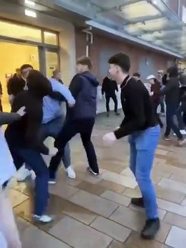 Lone police officer goes viral after breaking up fight between football fans in Doncaster
