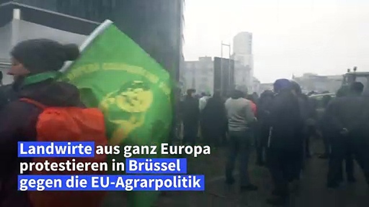 Massive Bauern-Proteste in Brüssel