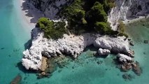 Sea waves & beach drone video